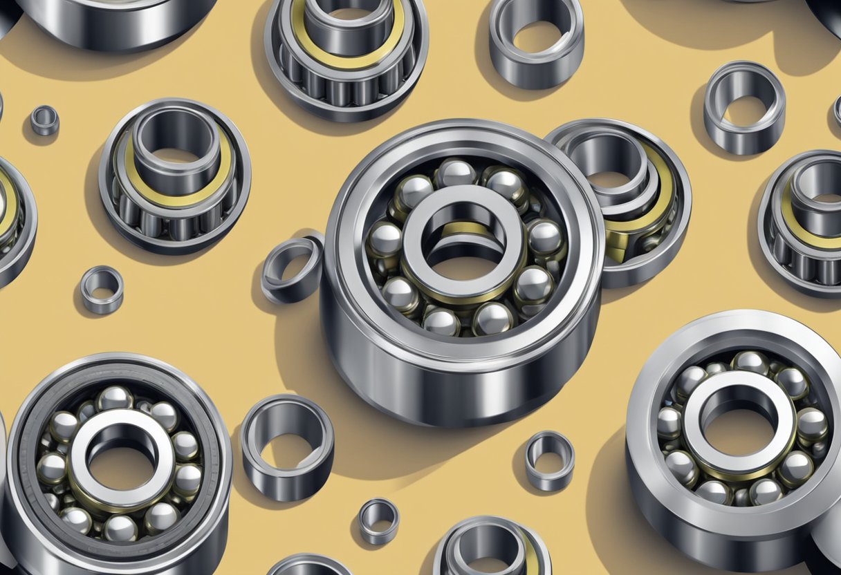 Two parallel rows of ball bearings with a 25mm inner diameter