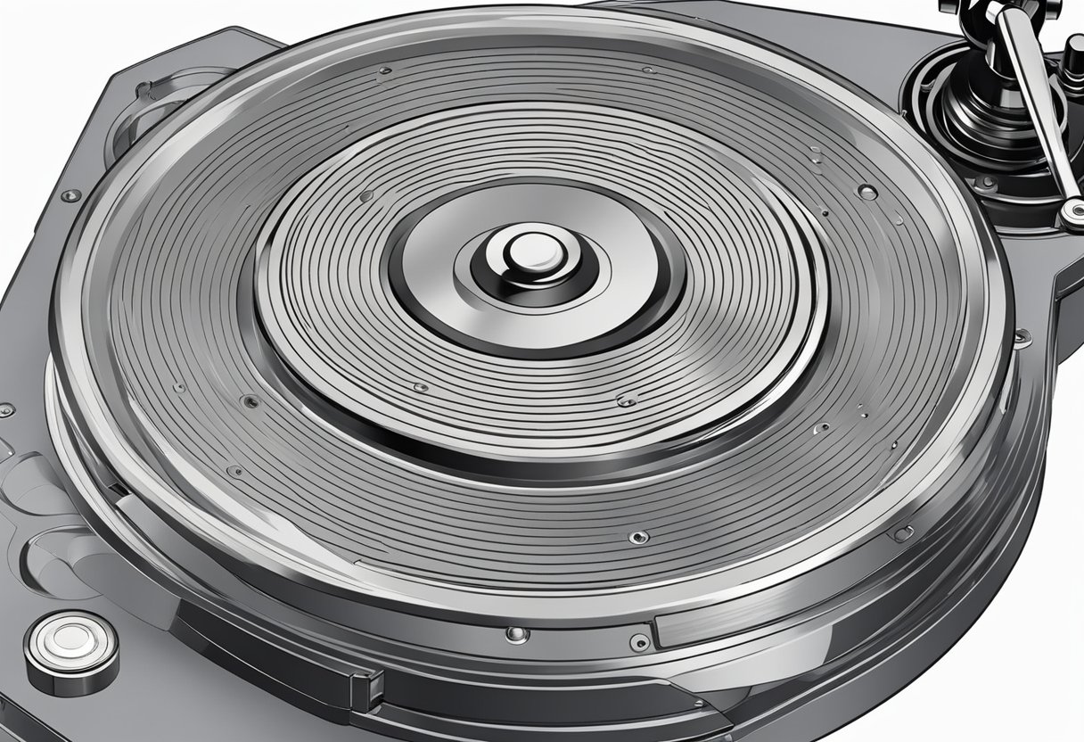 A heavy-duty ball bearing turntable with intricate design and engineering details