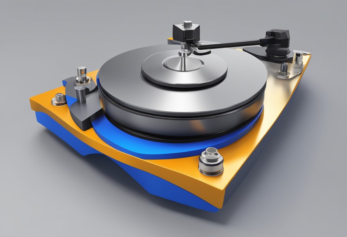 A high-quality turntable bearing rotates smoothly, with precision ball bearings and a sleek, polished surface