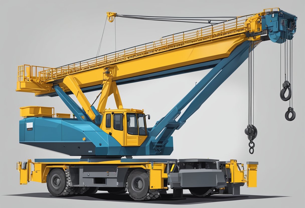 A mobile crane with a slewing bearing rotating 360 degrees on its axis, supporting heavy loads