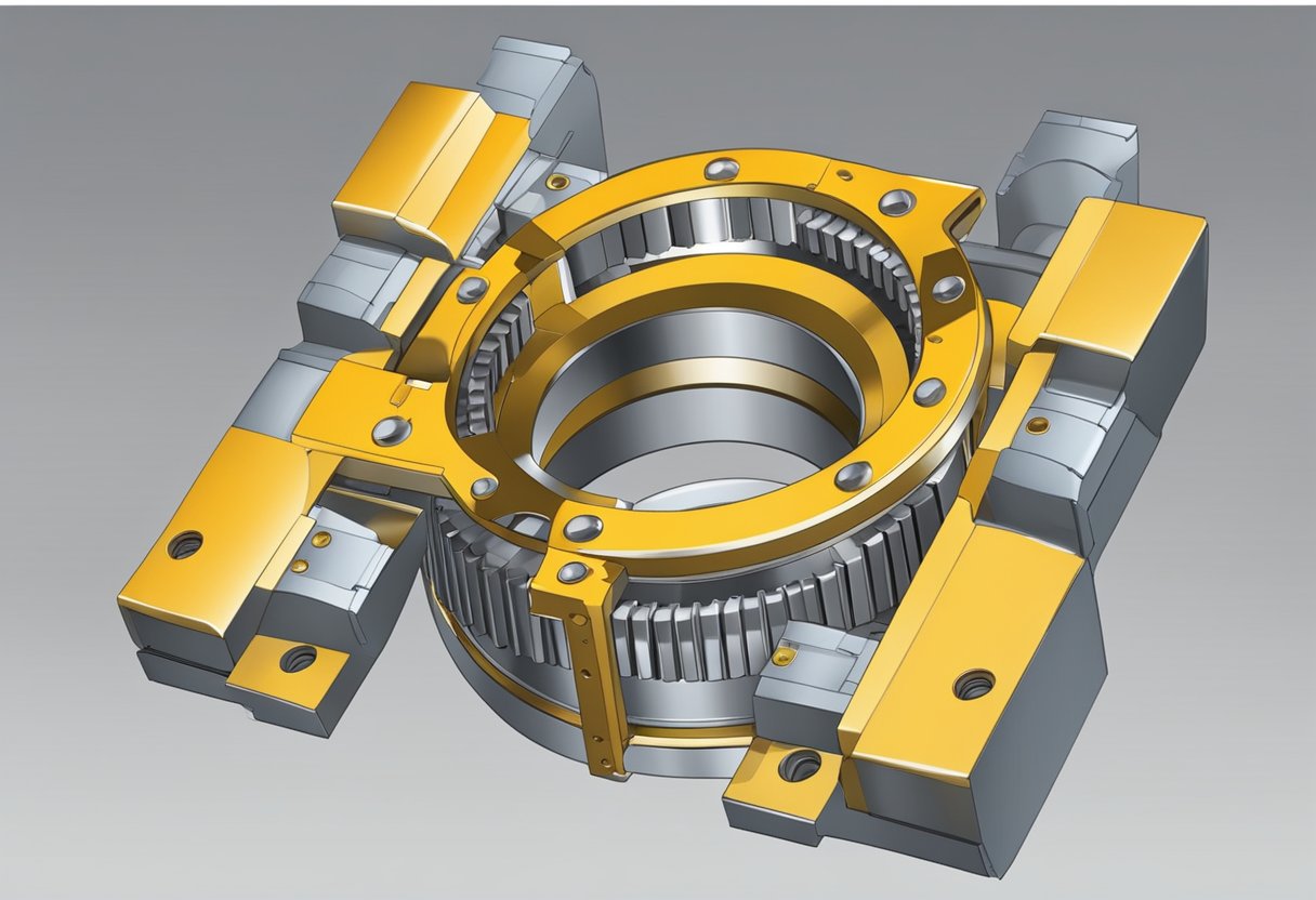 A single row ball slewing bearing rotates smoothly on its axis