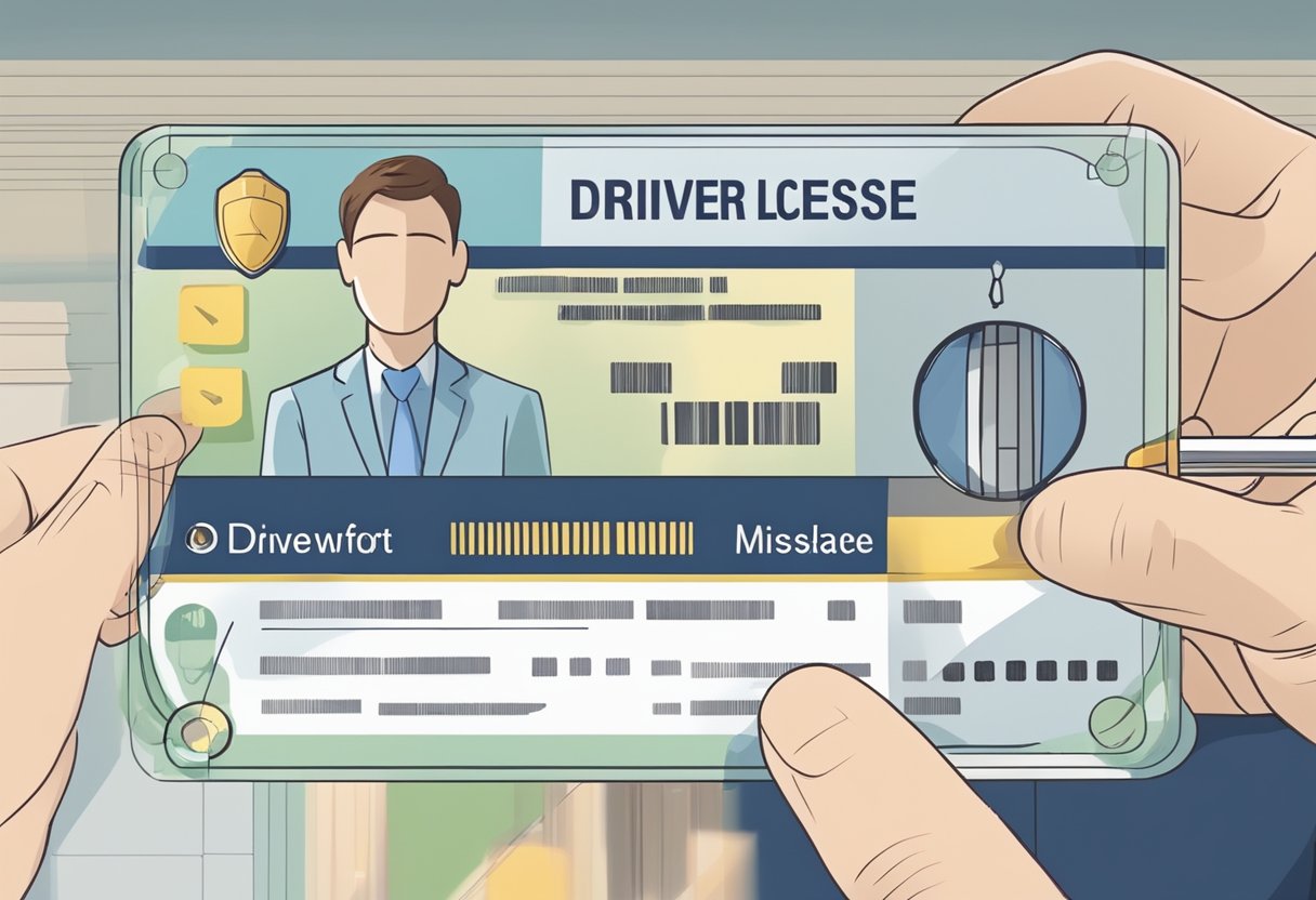 A driver's license with points being transferred, a mistake being corrected in court