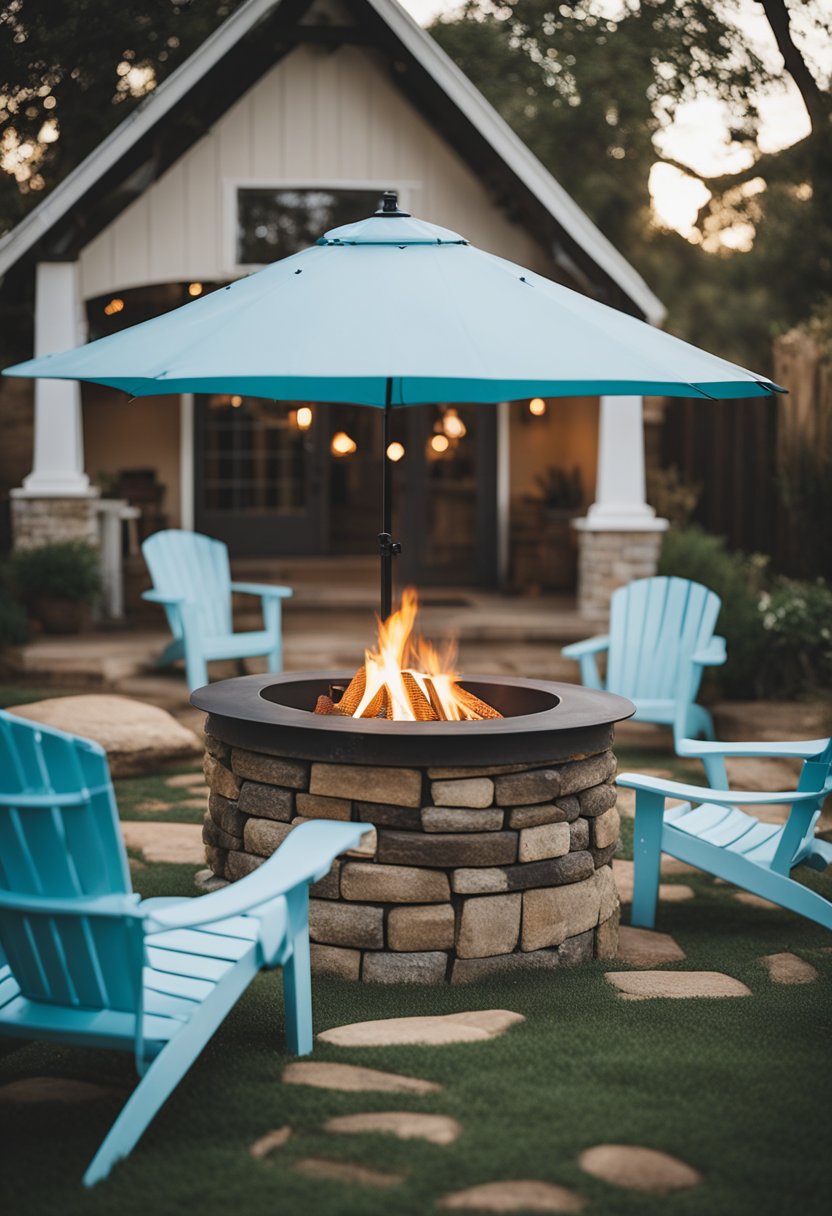 The cozy Baby Blue Cottage in Waco features outdoor relaxation