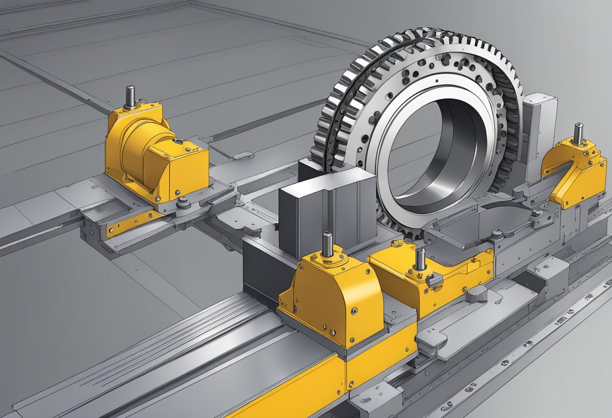 A slewing bearing without gear rotates smoothly on a flat surface