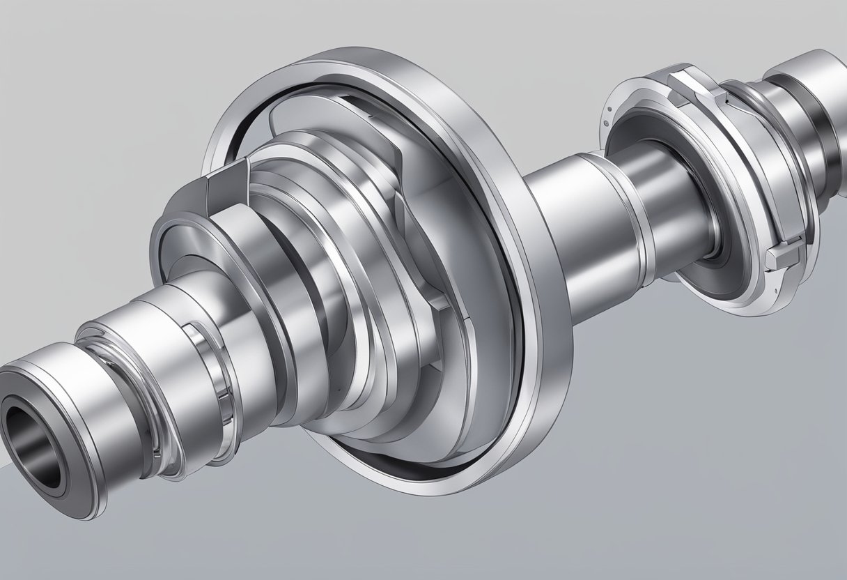 A sleeve bearing rotates smoothly within a housing, reducing friction and supporting the shaft