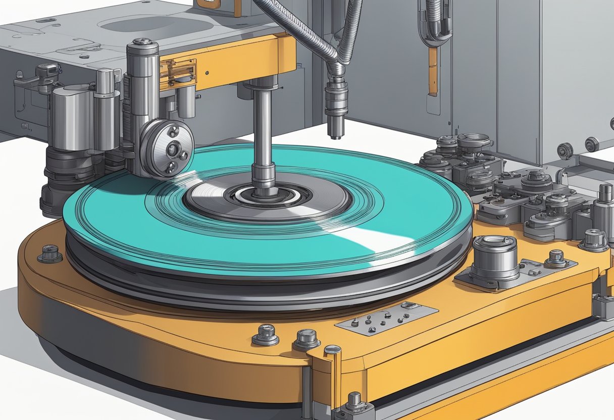 Precision machinery rotates on turntables, with slewing rings in motion