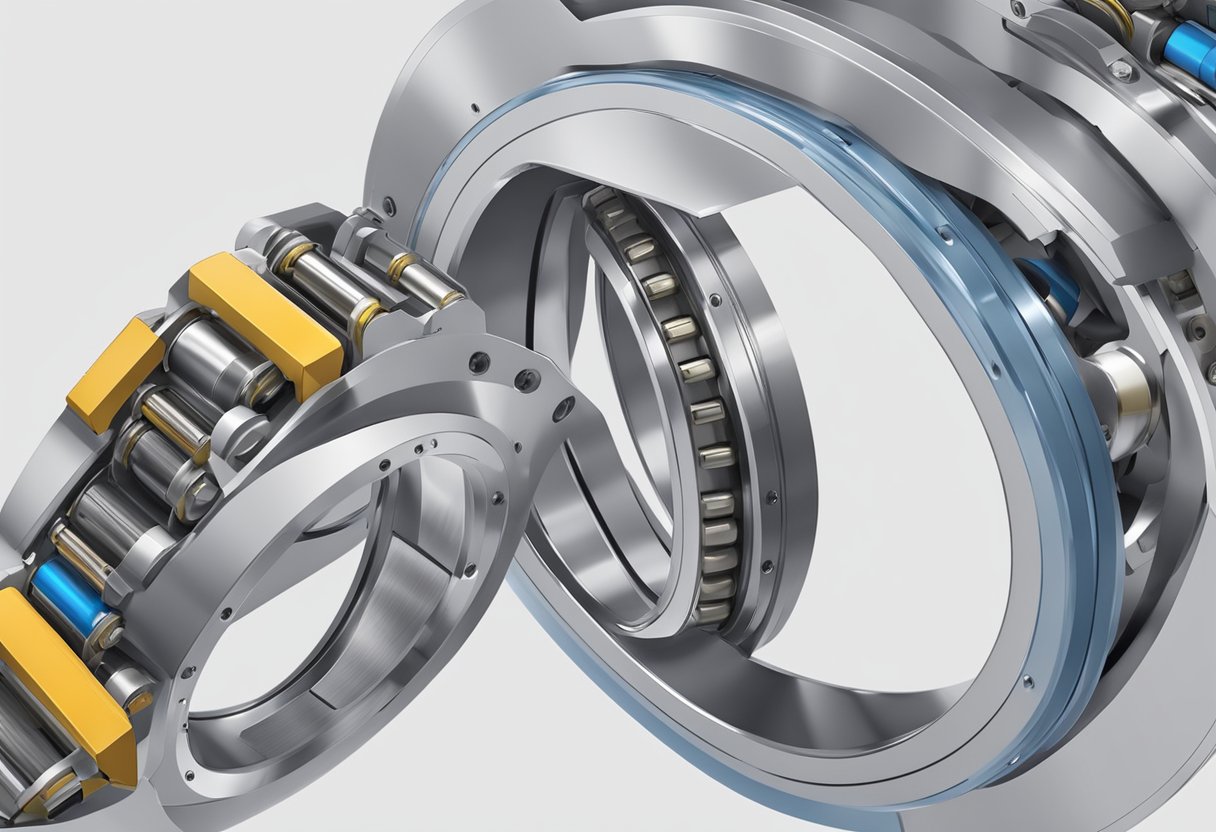 Two lightweight slewing rings rotating smoothly on a horizontal axis