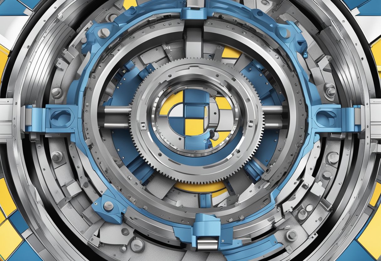 A thin section cross roller slewing bearing rotating smoothly on its axis