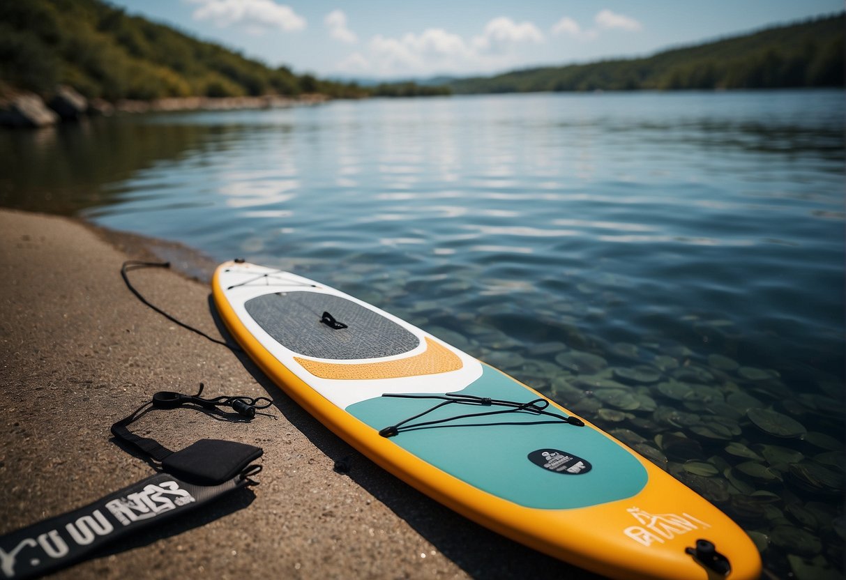 A paddle board with advanced accessories: waterproof phone case, adjustable paddle, and detachable fin for easy storage and transport