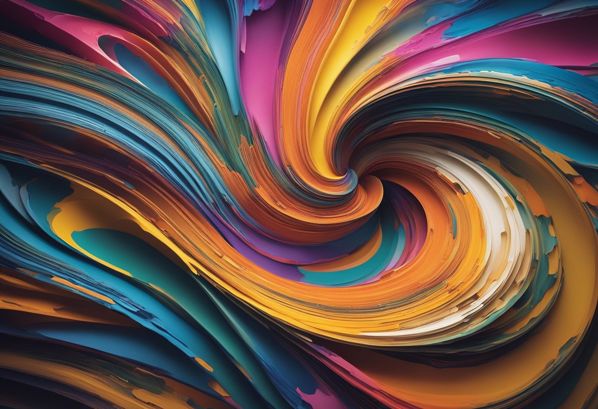 Vibrant colors swirling together, creating a mesmerizing palette. Brush strokes dance across the canvas, bringing Nippon Paint's interior design to life