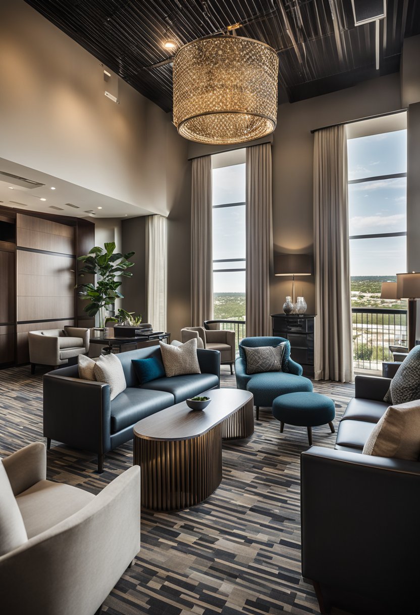 Luxury suites with panoramic views in Waco. Amenities and services enhancing your experience