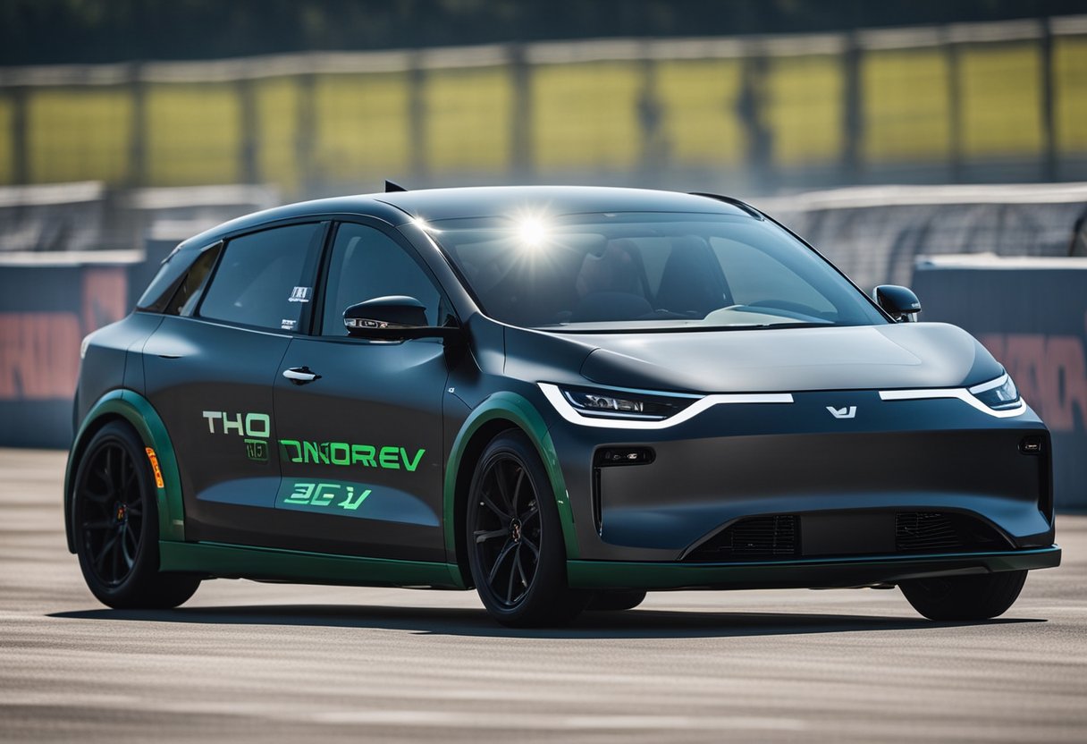 The Niro EV shoots down the drag strip, leaving a trail of electric power in its wake. The sleek, futuristic design and silent but deadly acceleration make it a force to be reckoned with in the world of electric drag racing