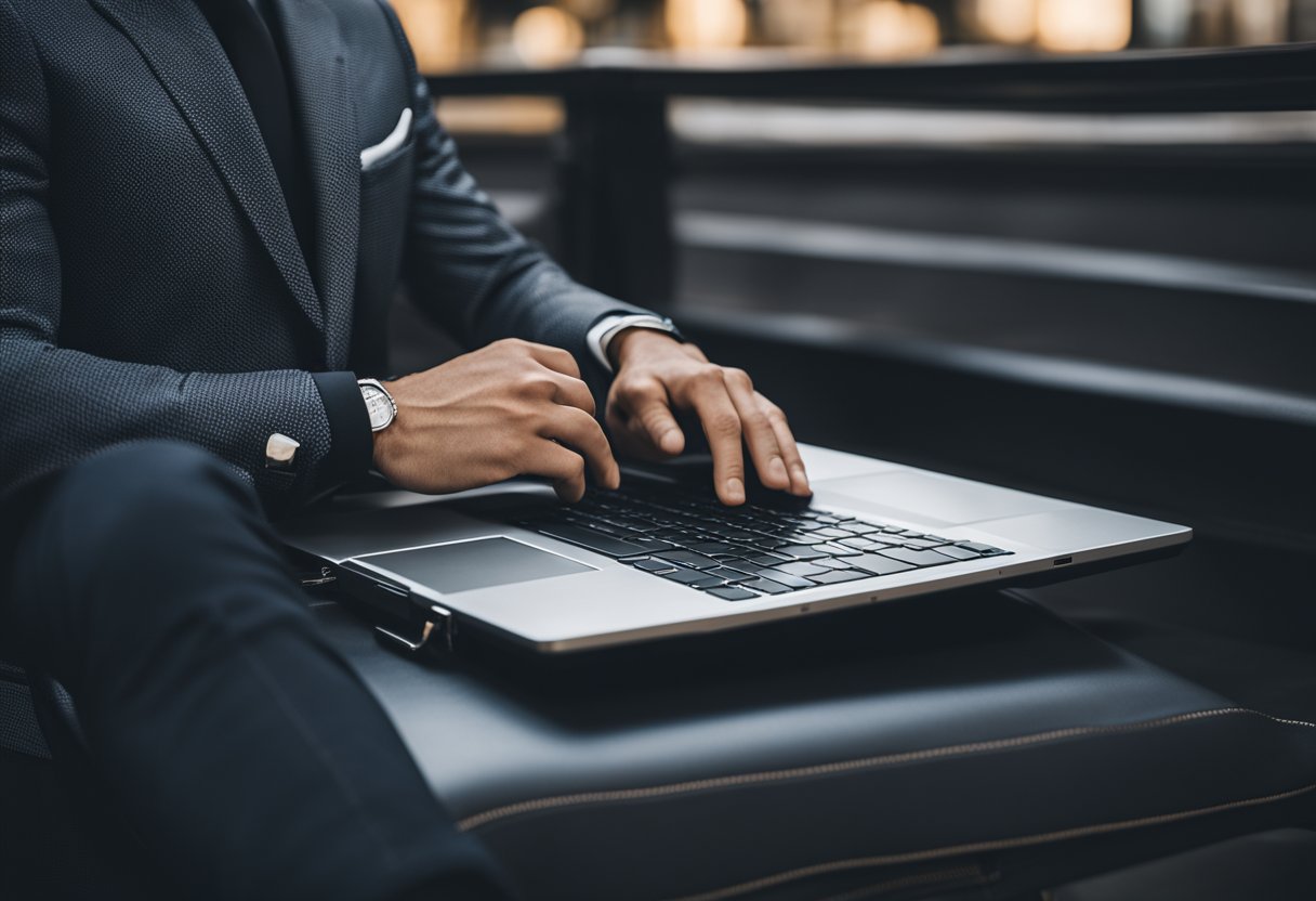 A sleek briefcase with a built-in laptop sleeve, featuring modern design and functional features