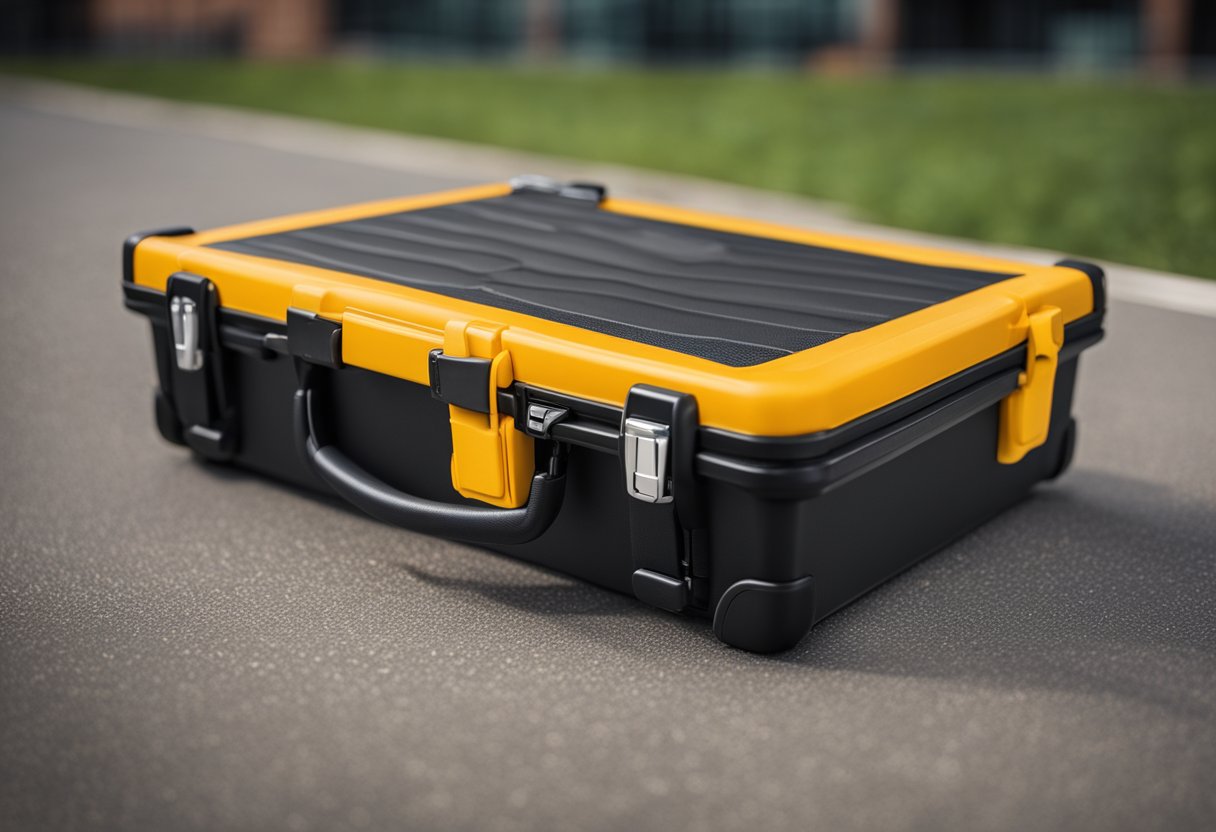 A rolling briefcase with removable wheels comes in various sizes and storage options