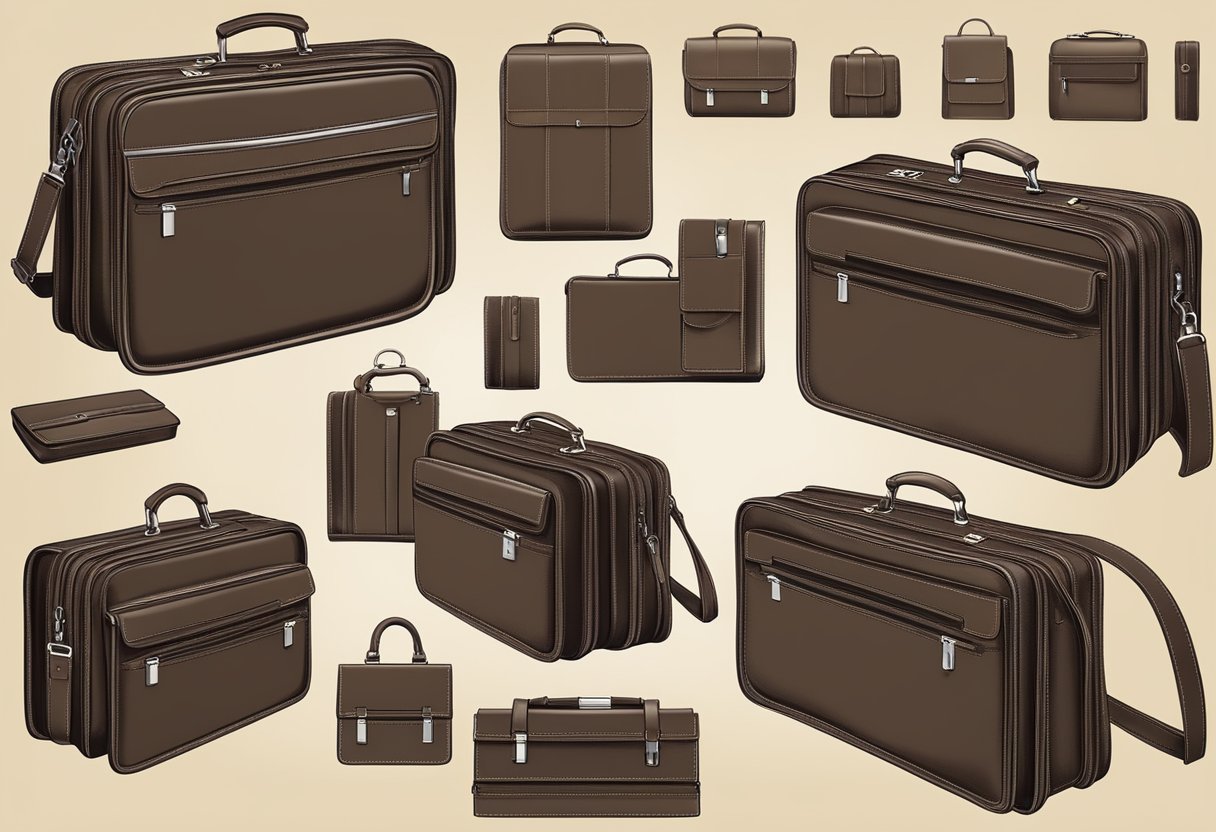 A sleek leather briefcase with multiple compartments and a secure locking mechanism, showcasing its durability and practicality for everyday use