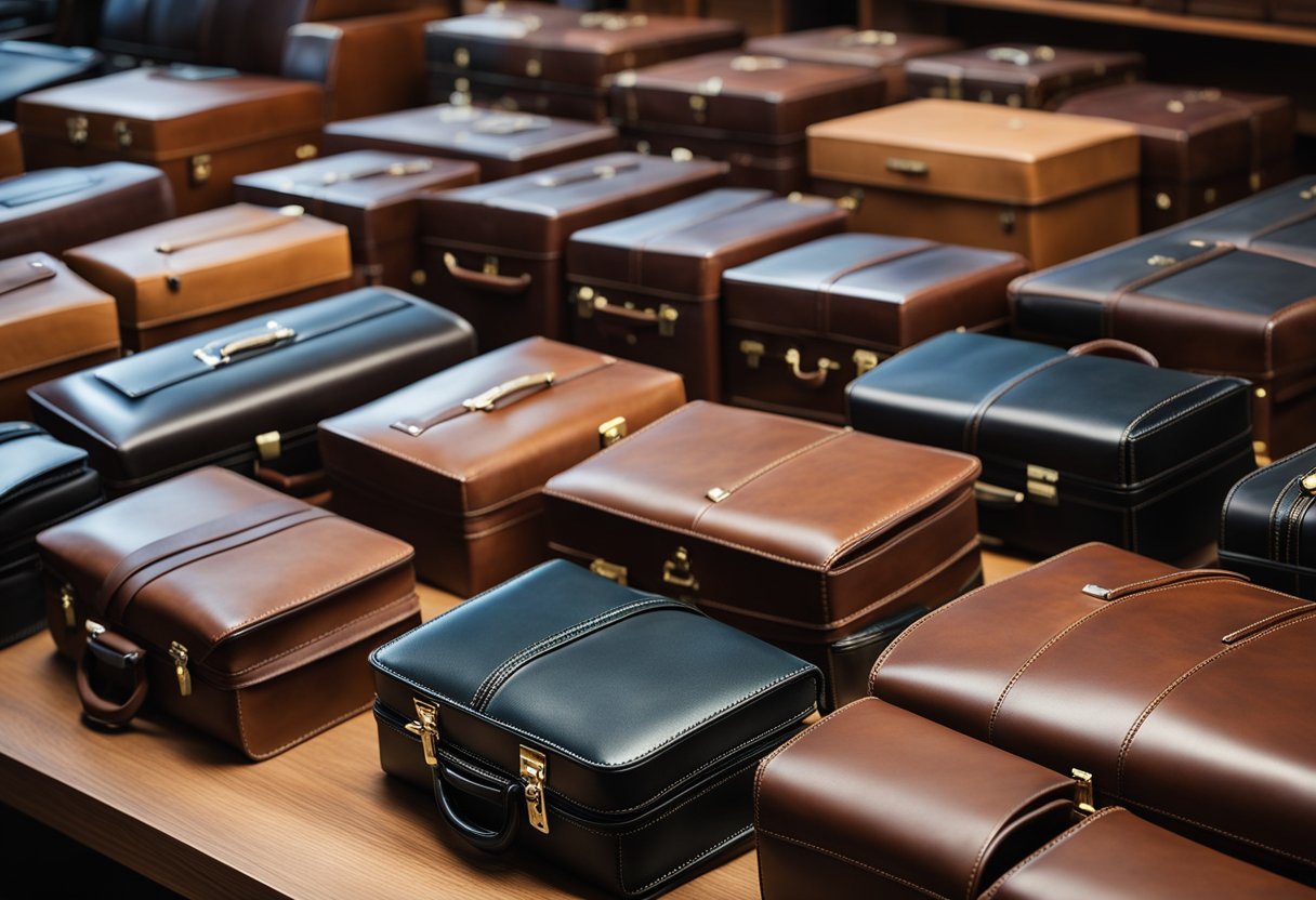 A table with various top-rated briefcases laid out, each showcasing different features for lawyers