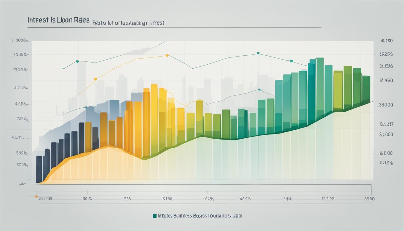 A chart showing fluctuating interest rates for DBS business loans