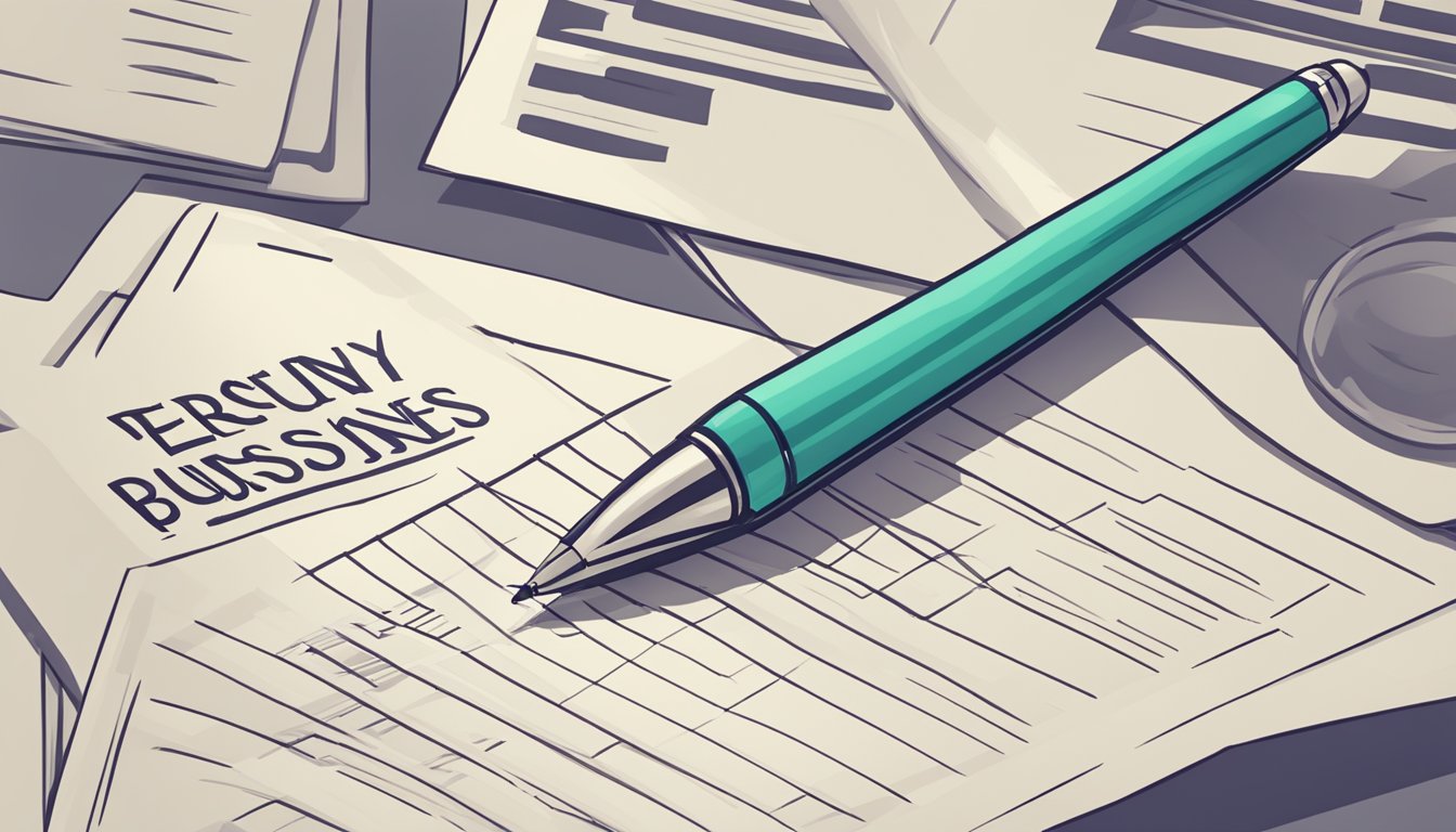 A stack of papers labeled "Frequently Asked Questions personal loan and business loan" with a pen on top