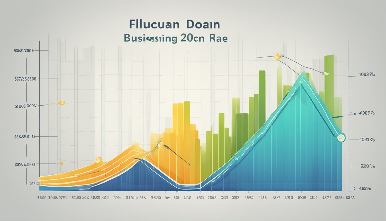 A graph displaying fluctuating business loan rates over time