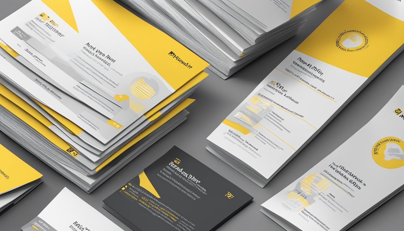 A stack of Maybank business loan brochures with interest rates highlighted