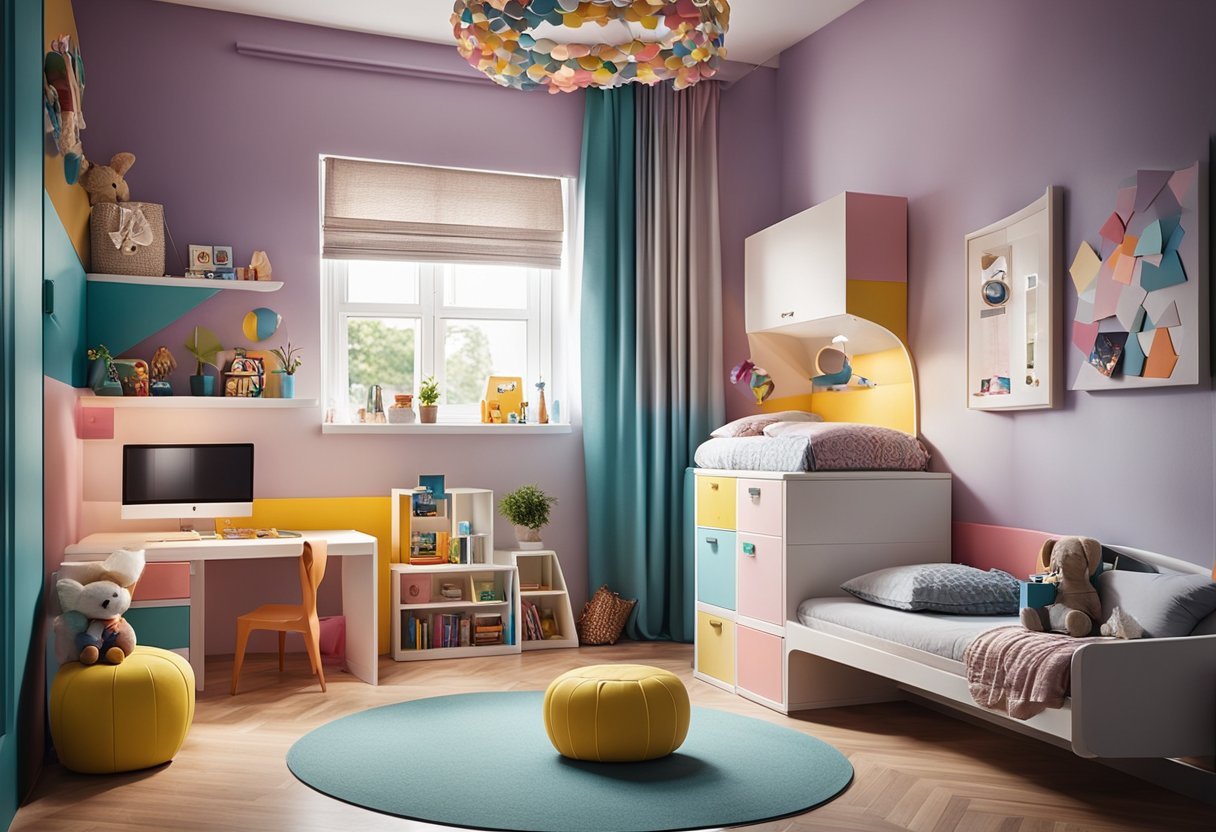 A colorful and playful children's bedroom with stylish furniture and accessories for the perfect finish