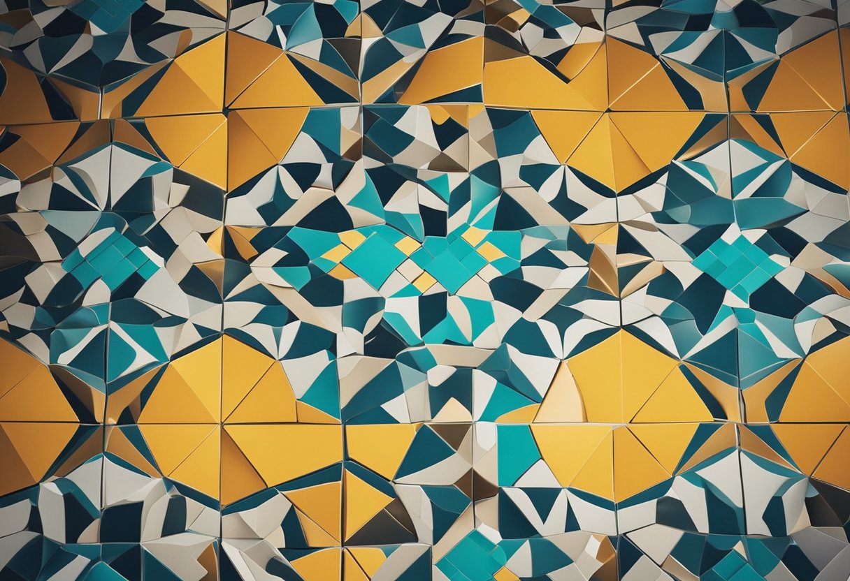 Colorful tiles cover the floor and walls, creating a vibrant and intricate pattern in the interior design
