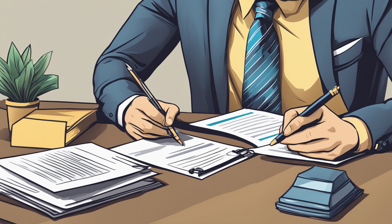 A business owner signs a loan agreement without providing collateral