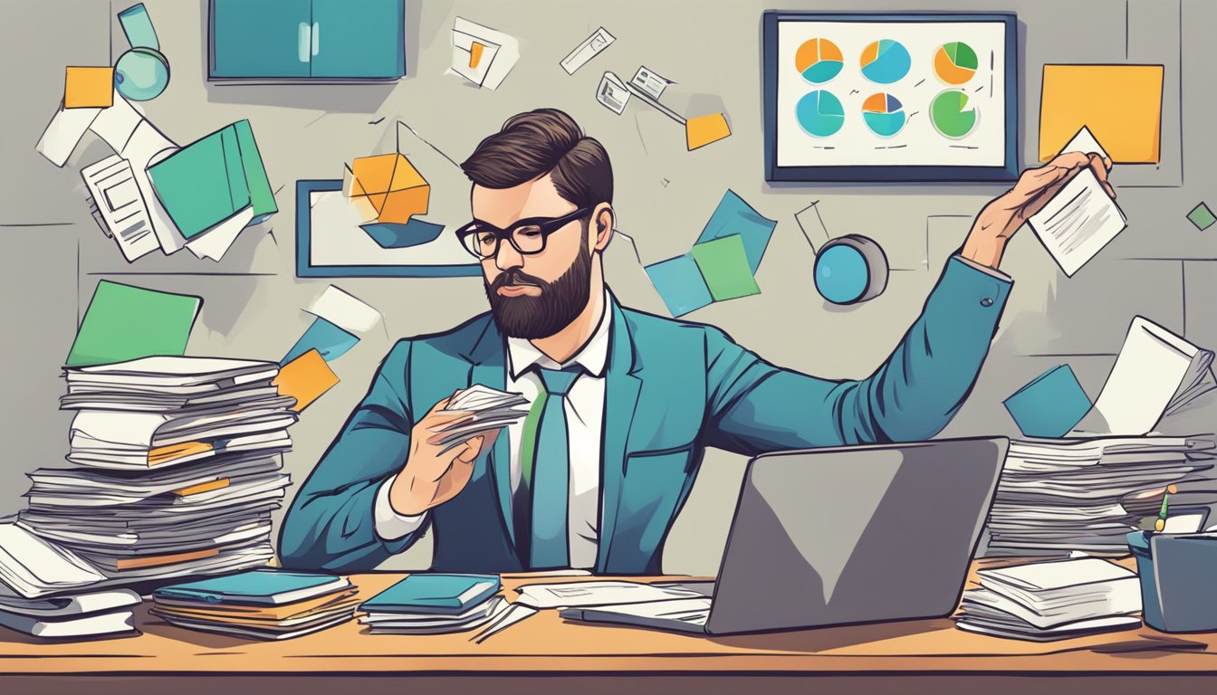 A person researching mortgage options while juggling business loans