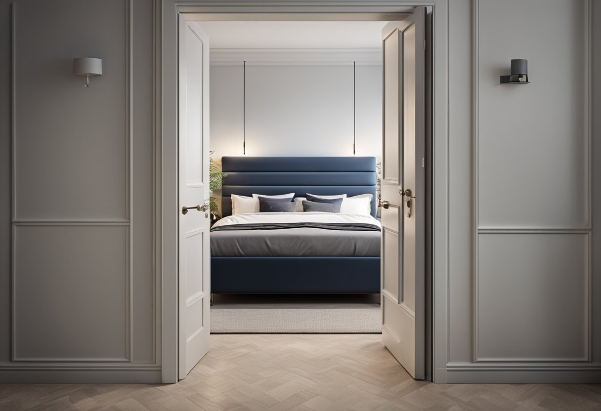 A simple bedroom door with innovative design features and practical tips