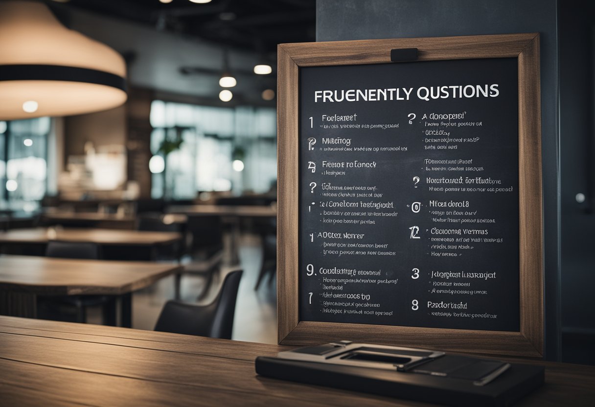 A chalked interior with "Frequently Asked Questions" prominently displayed in Singaporean design