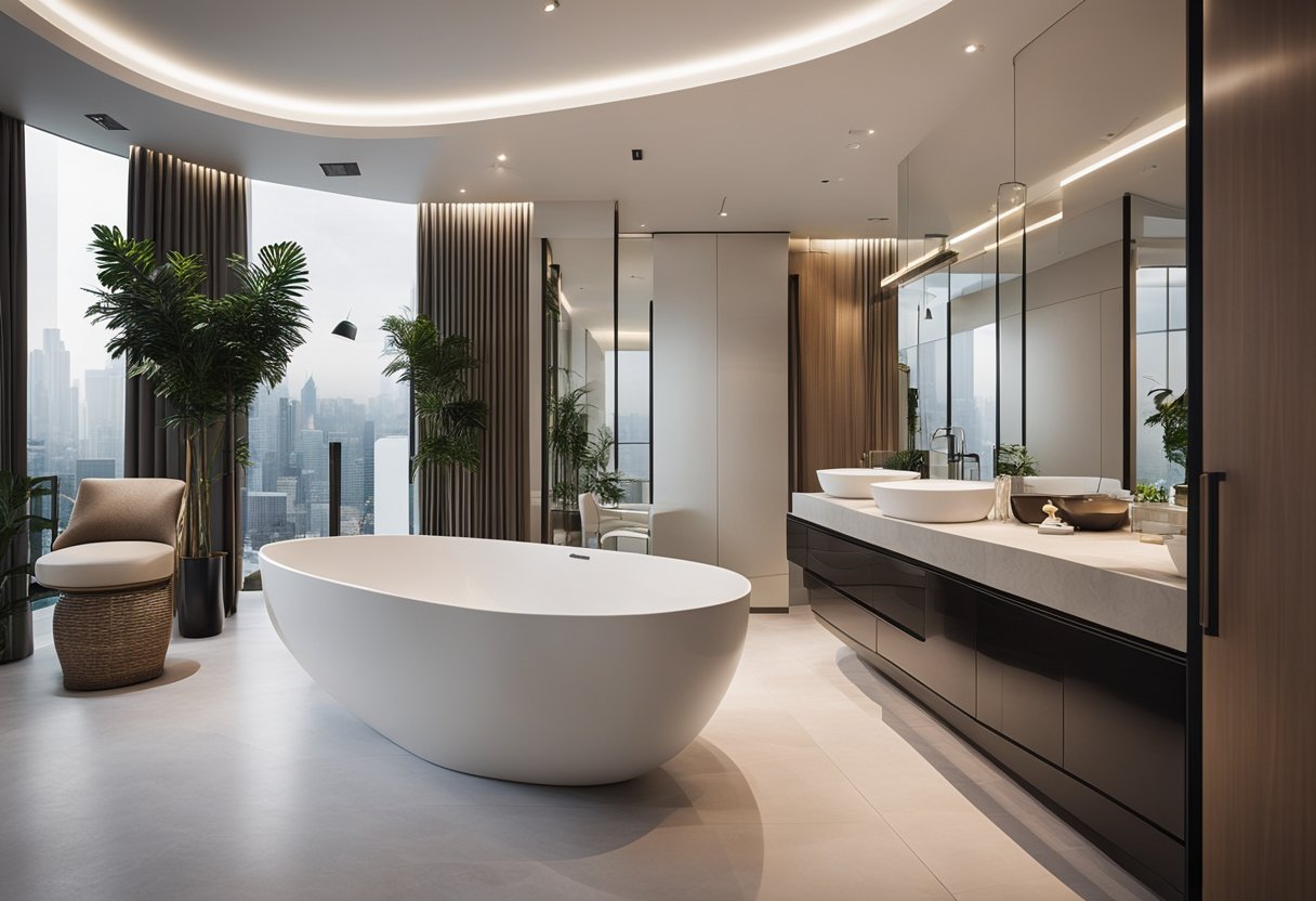 The master bedroom toilet features a modern design with sleek fixtures and a spacious layout
