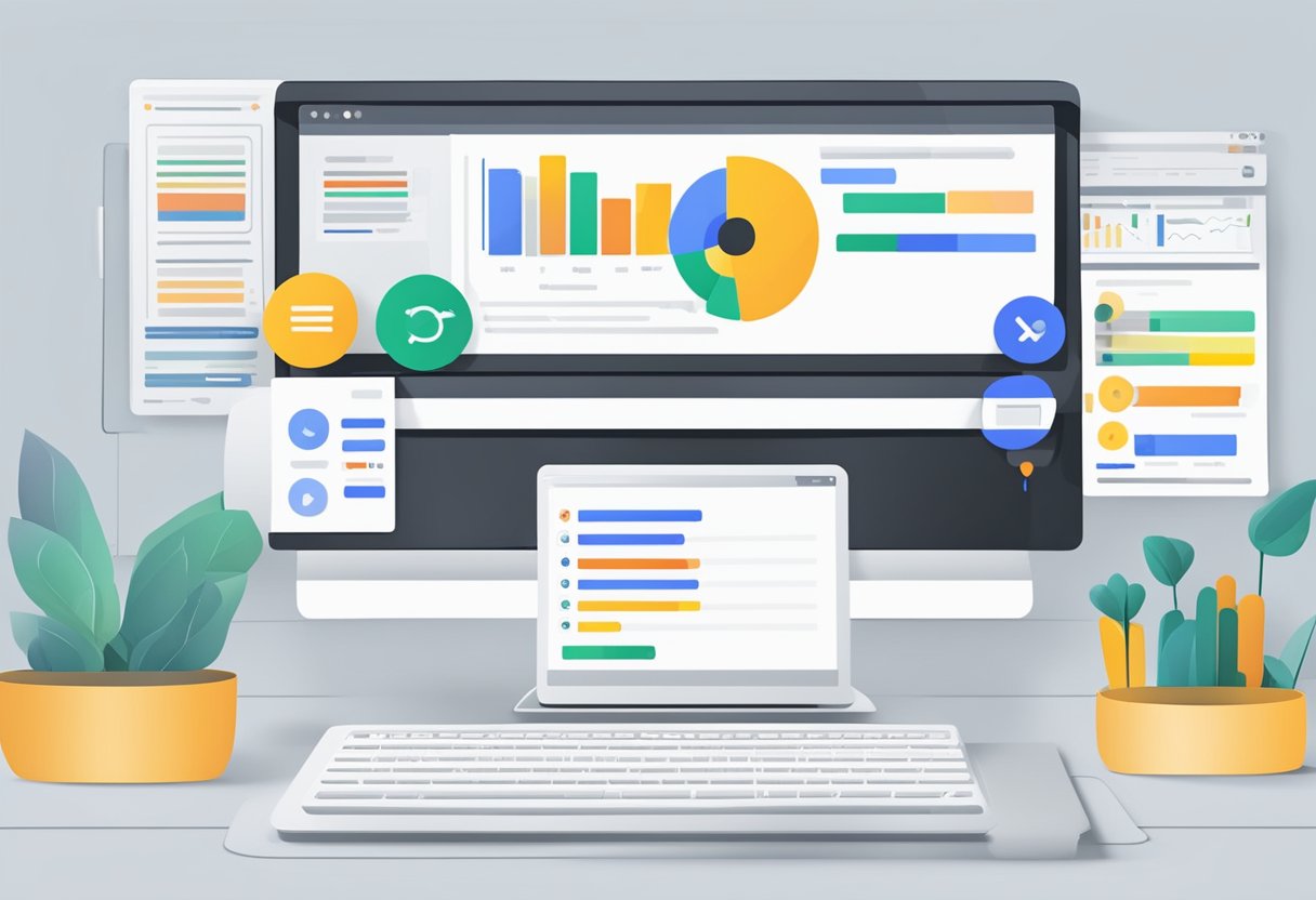 A computer screen with Google Ads dashboard open, showing steps to set up enhanced conversions with customer data