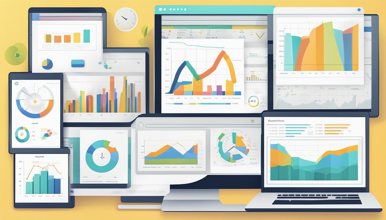 The website metrics of your small business displayed on a computer screen with charts and graphs