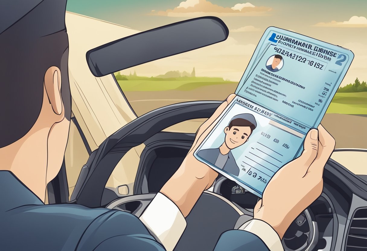 A driver holding a temporary driver's license receives information about the journey to obtaining a permanent driver's license