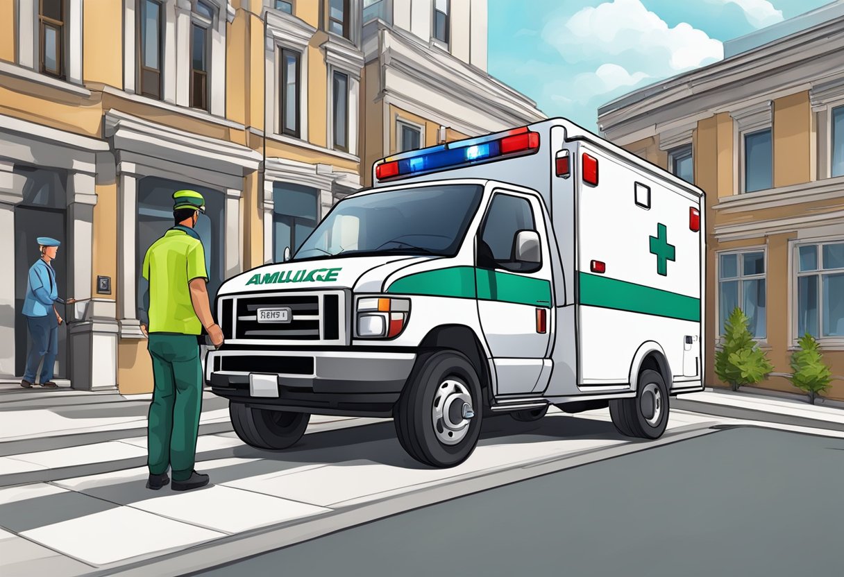 A private ambulance being hired and utilized for basic medical transportation