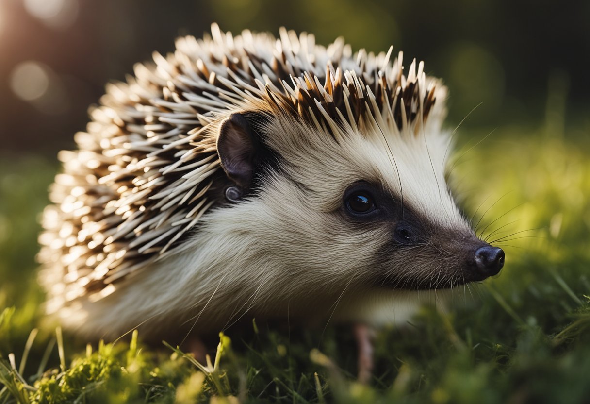 A hedgehog raises its quills defensively, ready to protect itself