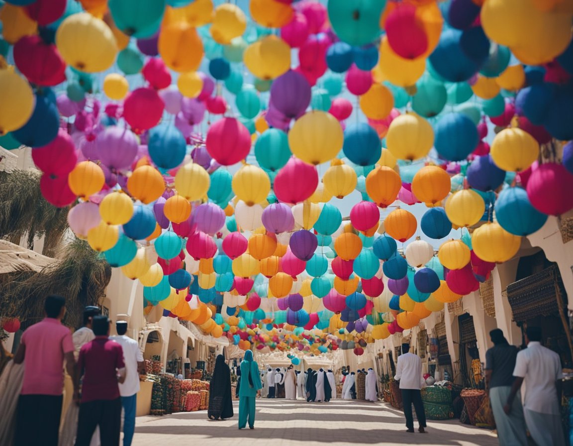 Colorful decorations fill the streets of Ras Al Khaimah, with families gathering for festive meals and exchanging gifts. The air is filled with the sound of laughter and joy as people come together to celebrate Eid al-Fitr