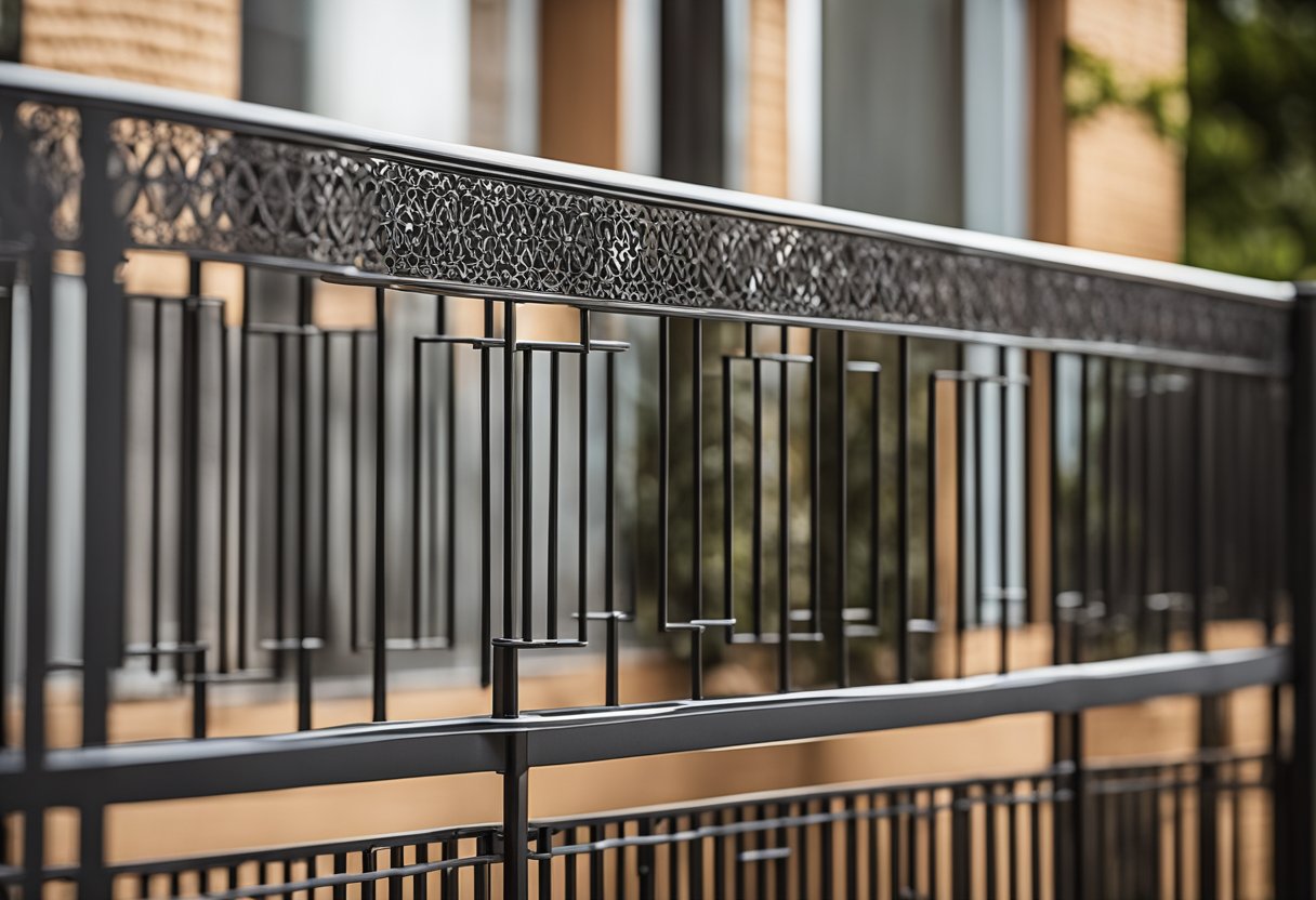 A sturdy balcony grill with intricate patterns, ensuring safety and security while adding aesthetic appeal to the outdoor space