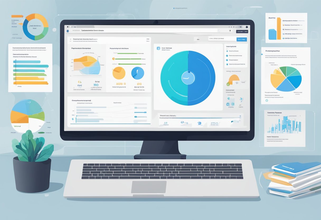 A computer screen with LinkedIn ad targeting options displayed, with charts and graphs showing audience segmentation strategies