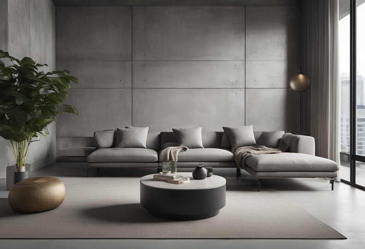 Snapshot of Modern Concrete Living Room Decor