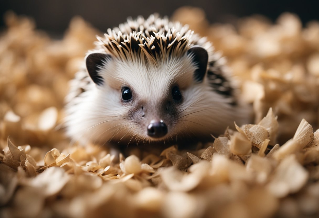 Hedgehogs require soft, absorbent bedding like wood shavings or paper-based materials. The bedding should be clean and changed regularly to maintain a healthy environment for the hedgehog