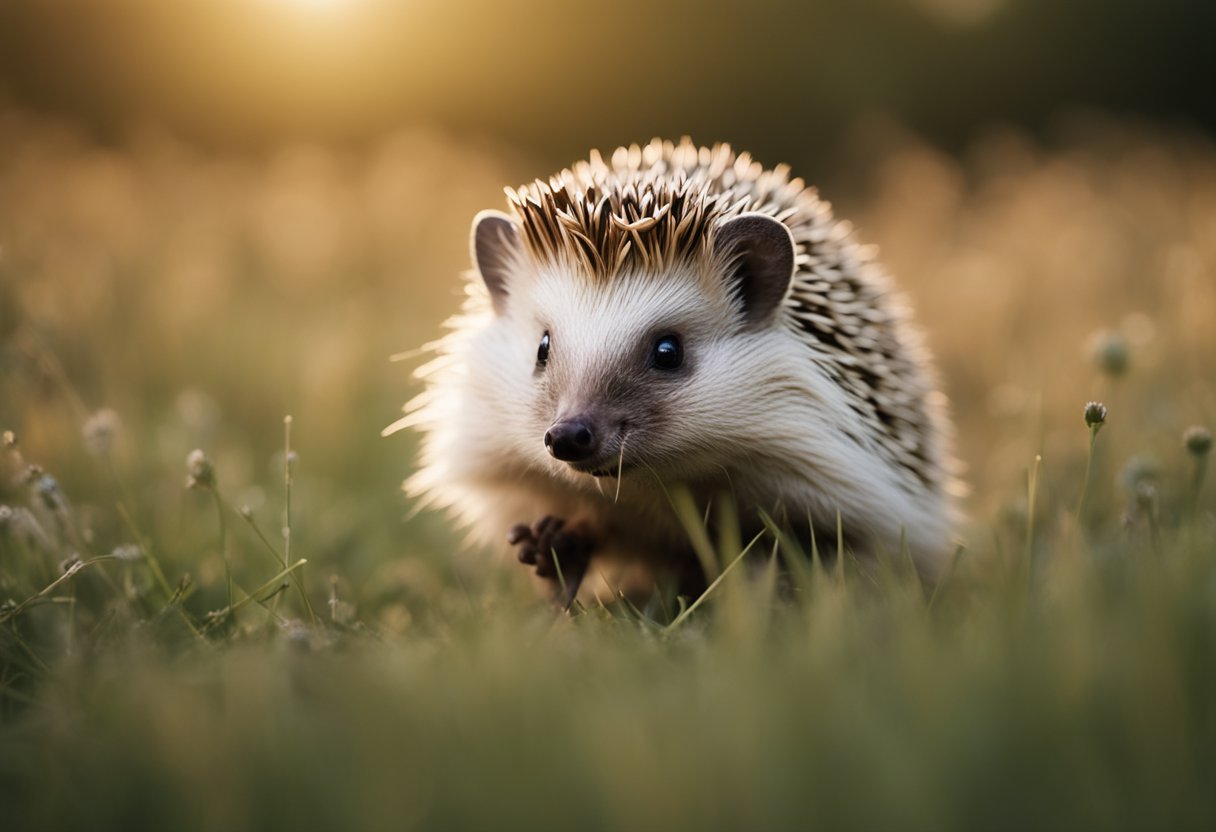 A hedgehog dashes through a field, its tiny legs pumping as it speeds along, dodging obstacles with ease