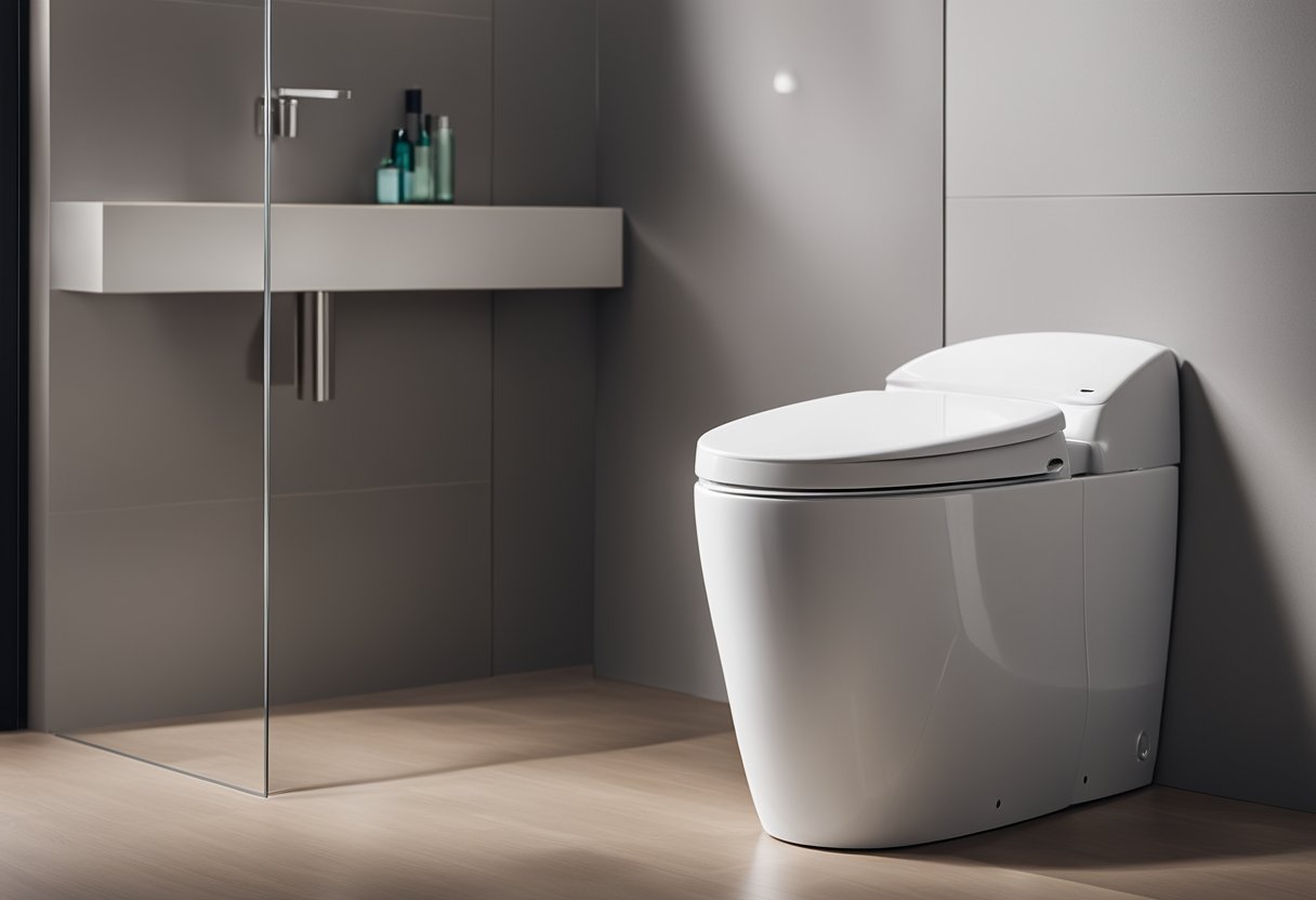 A sleek, modern toilet with advanced features and technology, including touchless flushing and adjustable bidet settings