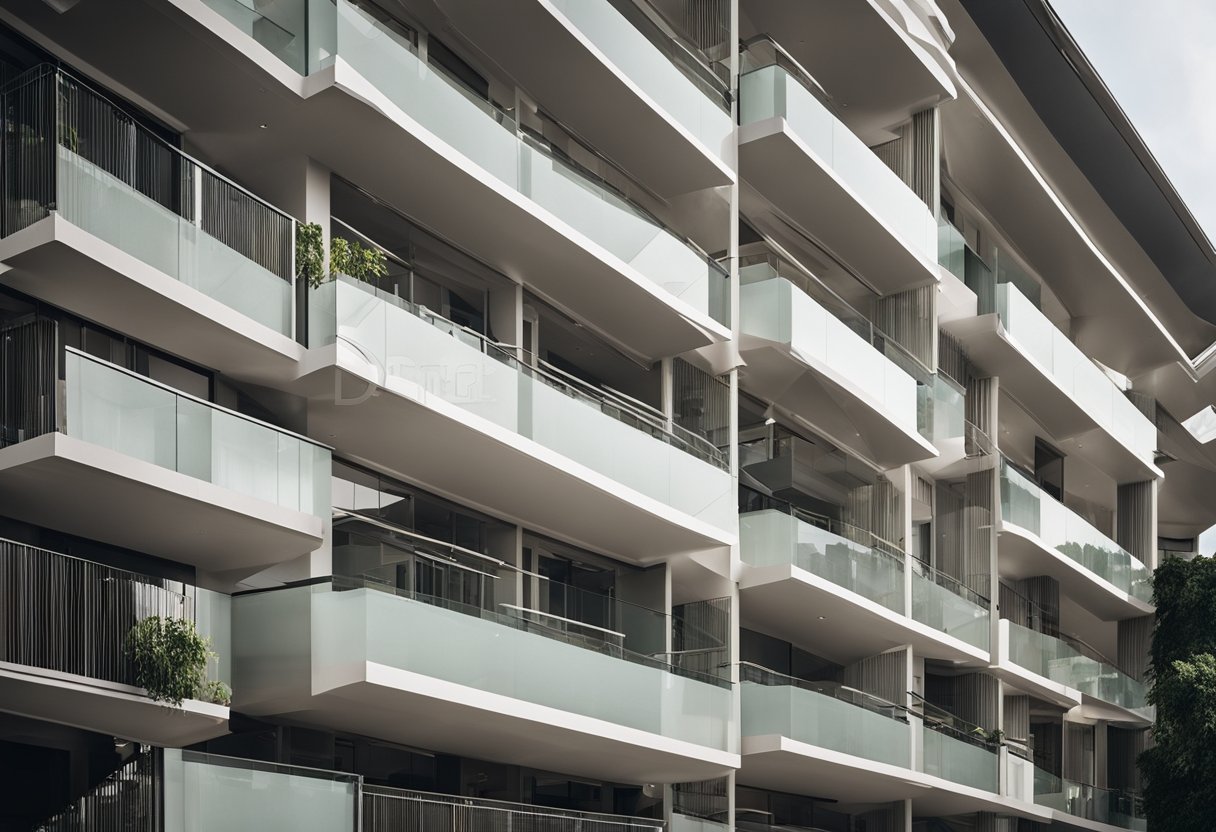 A modern, sleek balcony awning in Malaysia, maximizing comfort and style with clean lines and high-quality materials