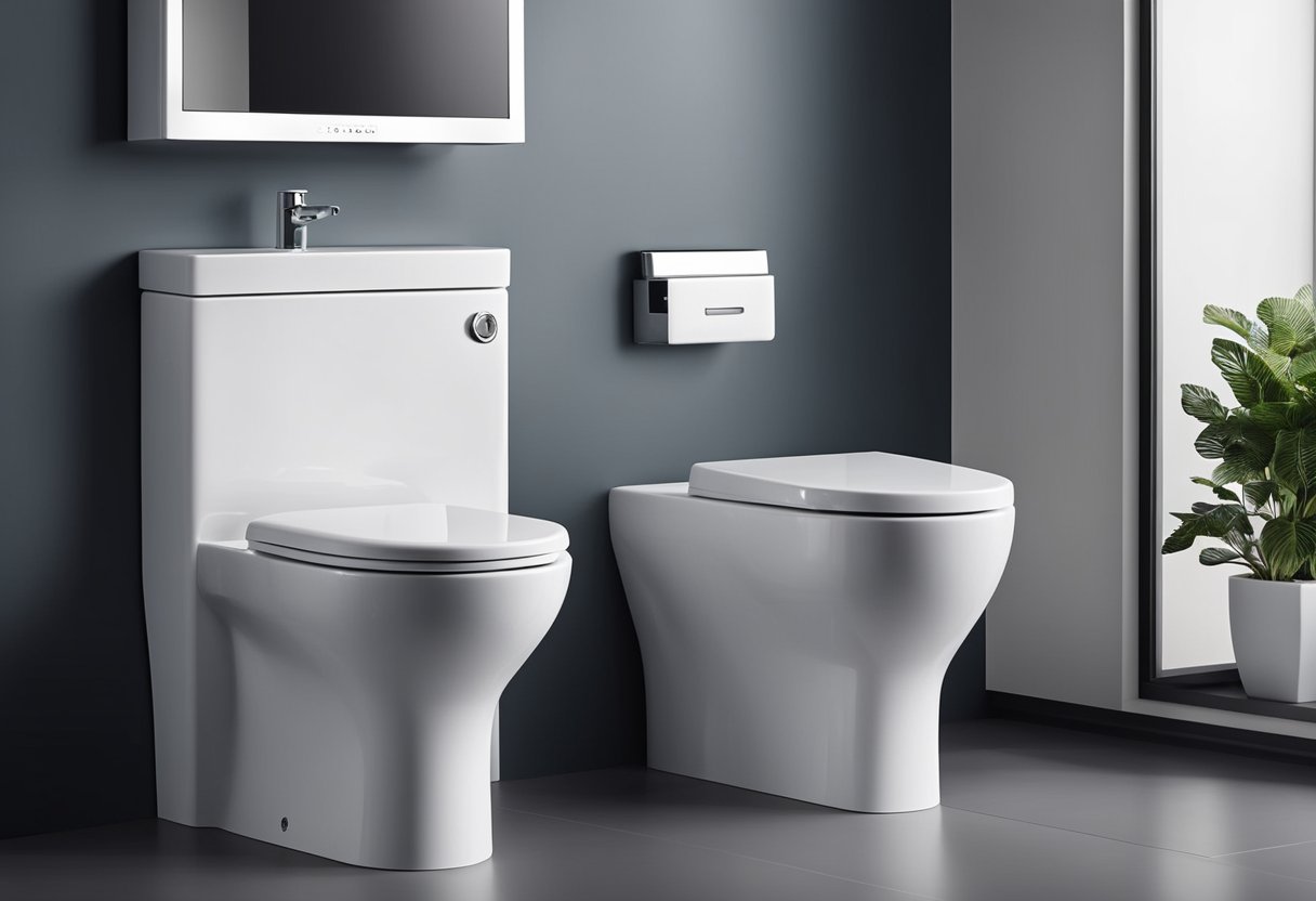 A sleek toilet with smooth surfaces and detachable parts for easy cleaning