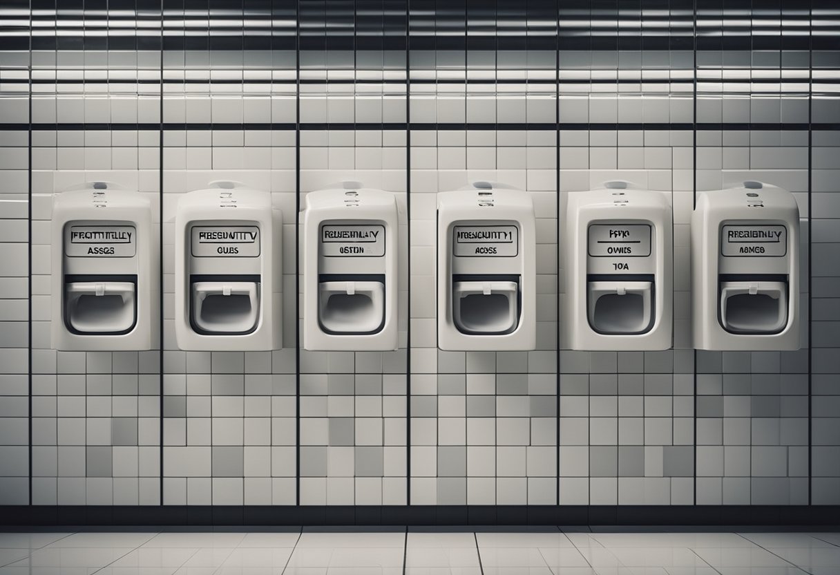 A toilet trap with various design options displayed in a grid, surrounded by question marks and labeled "Frequently Asked Questions."