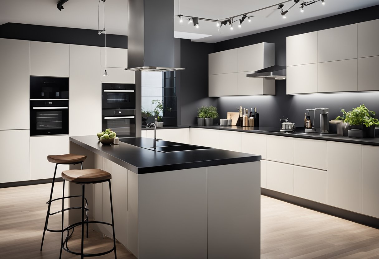 A sleek, modern kitchen design from Ikea being assembled with precision and efficiency, showcasing the practicalities of installation