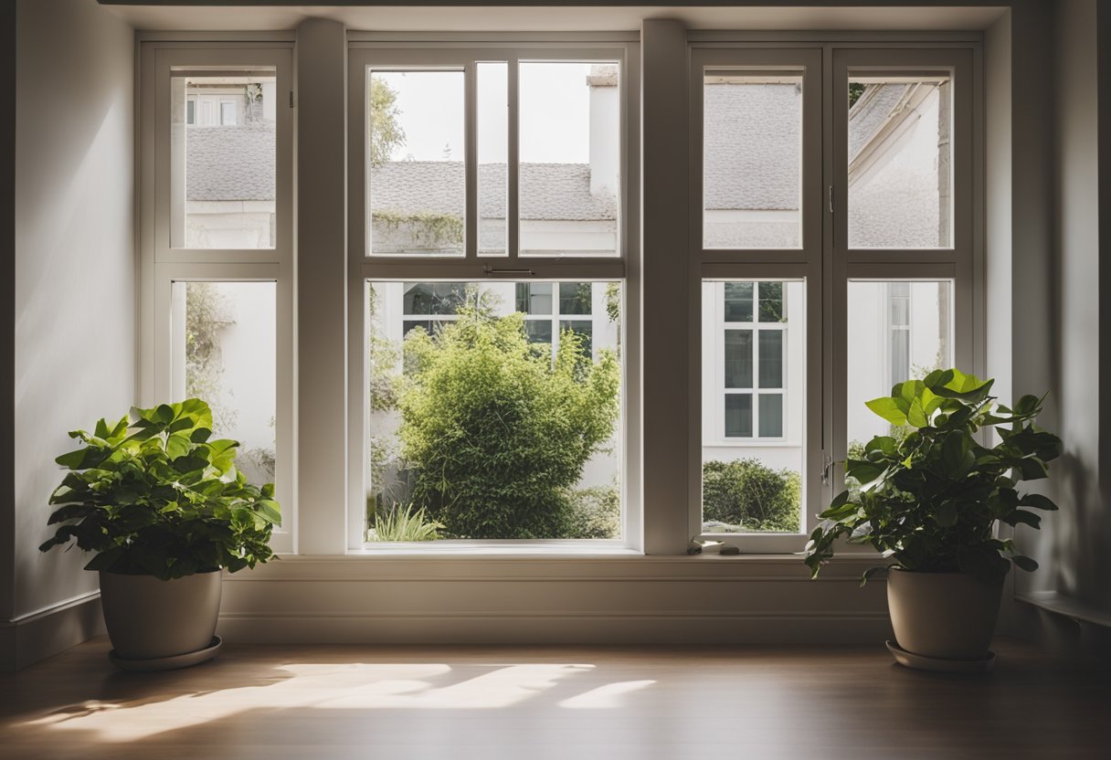 A bright, modern window replaces an old, worn-out one in a cozy living room, bringing in more natural light and enhancing the room's aesthetic and functionality