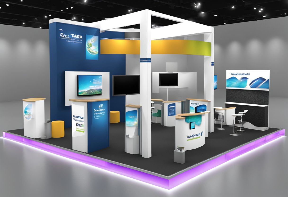 A 10x10 trade show booth with evolving displays, managed professionally