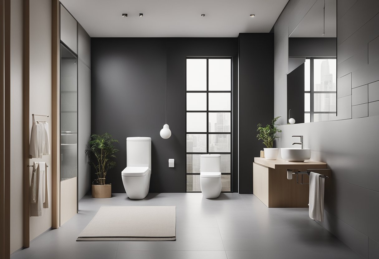 A minimalist Muji toilet with clean lines and simple fixtures
